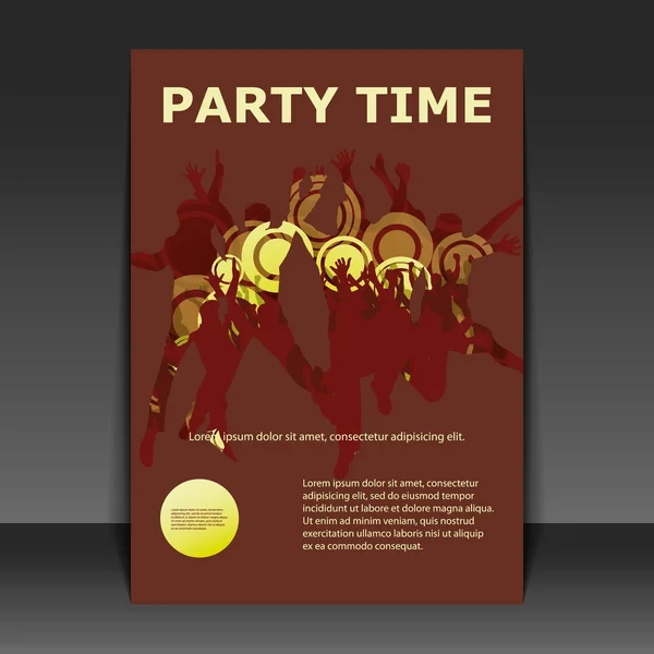 チラシ デザイン - パーティの時間 — ストックベクタ