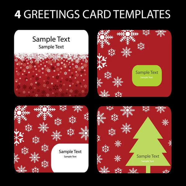 4 tarjetas de Navidad — Vector de stock