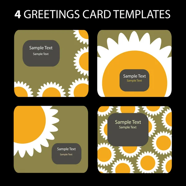 4 Greeting Cards — Stock Vector