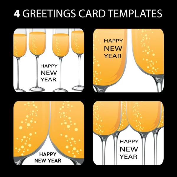 stock vector 4 New Years Cards