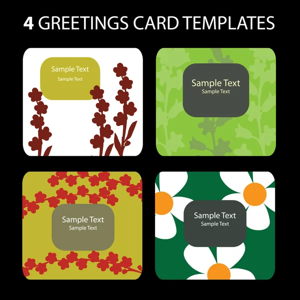 4 шаблона поздравительных открыток — стоковый вектор