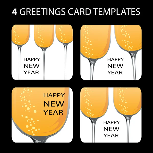 stock vector 4 New Years Cards