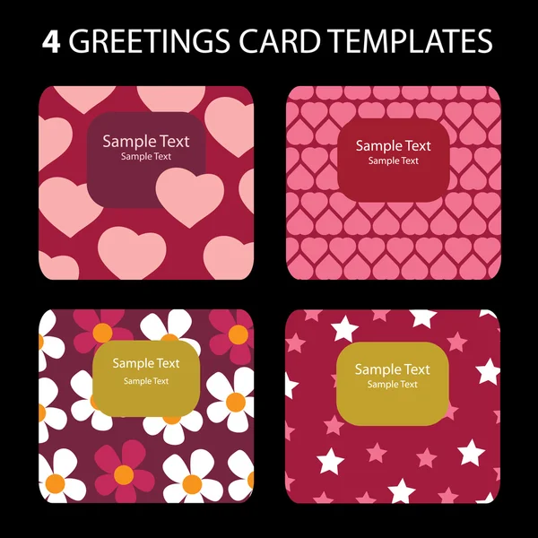 4 Cartes de voeux : Saint Valentin — Image vectorielle