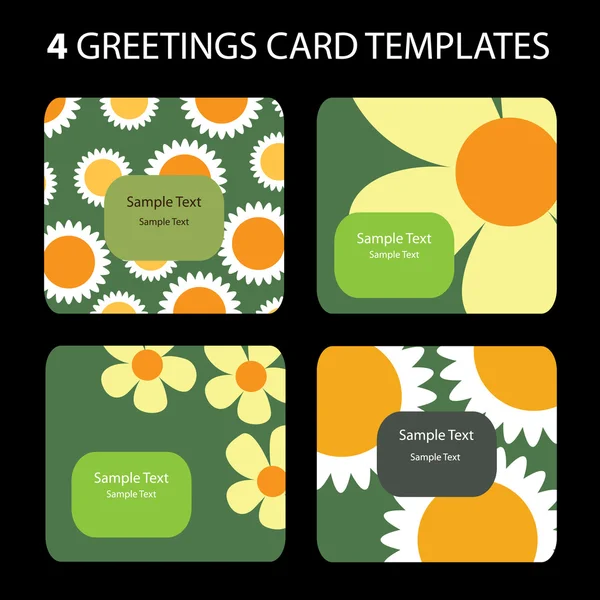 4 Greeting Cards Templates — Stock Vector