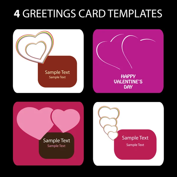 4 Cartes de voeux : Saint Valentin — Image vectorielle