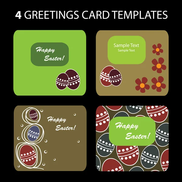4 cartes de vœux de Pâques — Image vectorielle