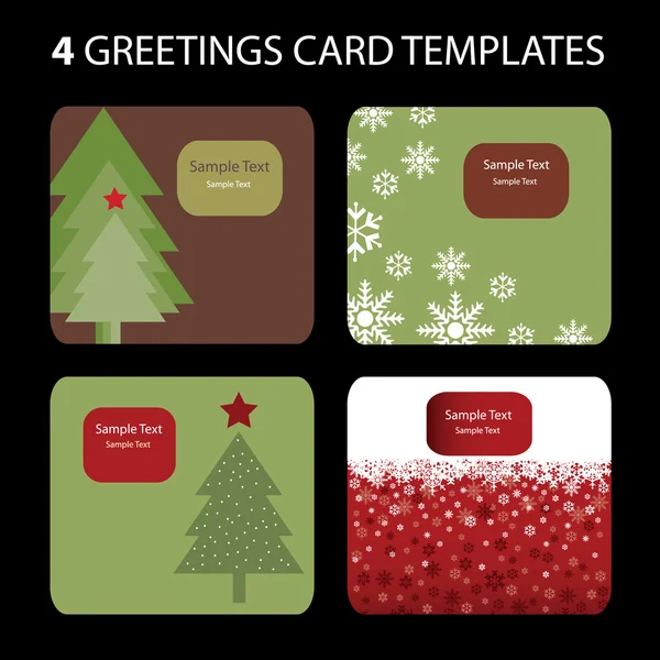 4 cartes de Noël — Image vectorielle