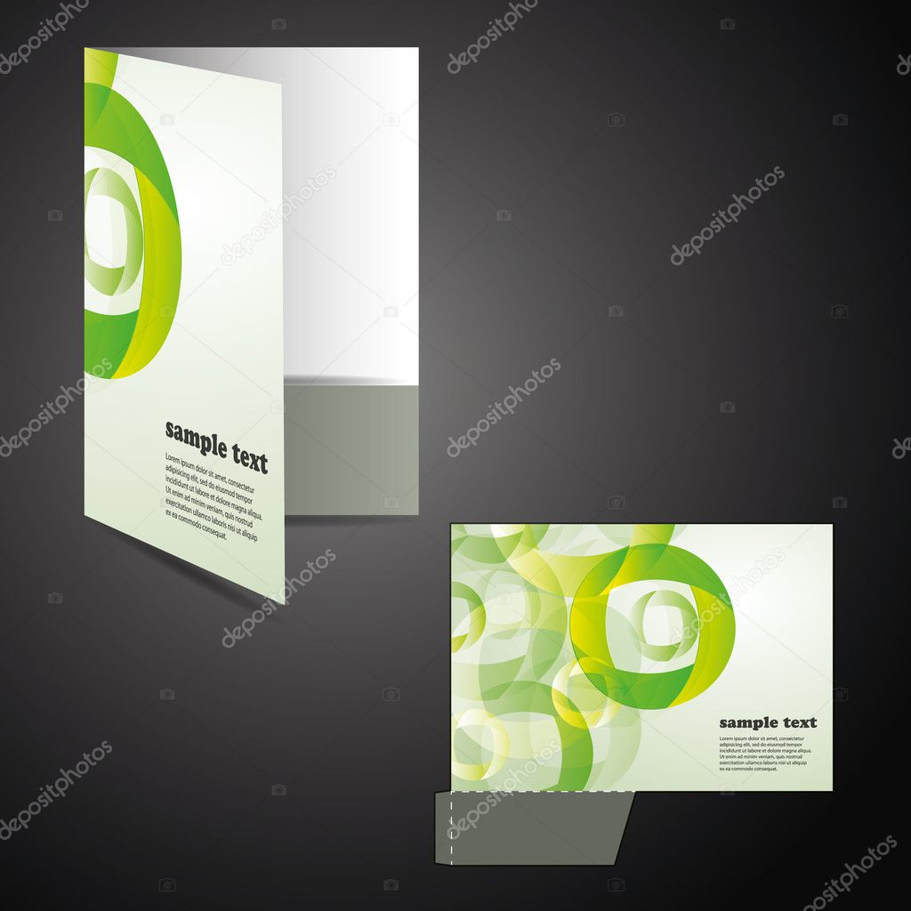 Corporate folder with die cut design
