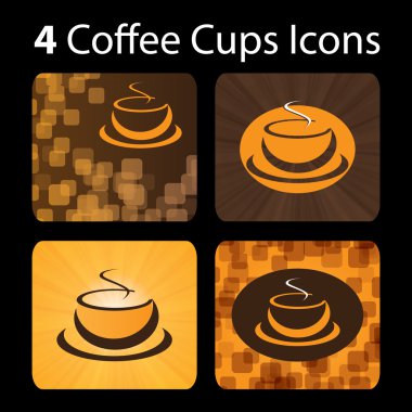 4 kahve fincanı simgeler