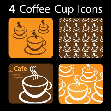 4 kahve fincanı simgeler