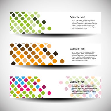 Three abstract header designs clipart