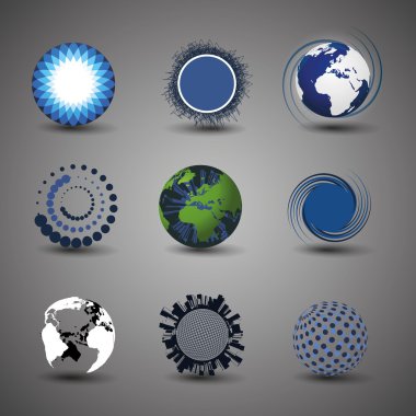 Collection Of Globe Designs clipart