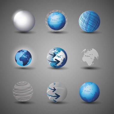 Collection Of Globe Designs clipart