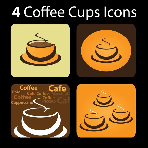 4 Coffee Cup Icons — Stock Vector