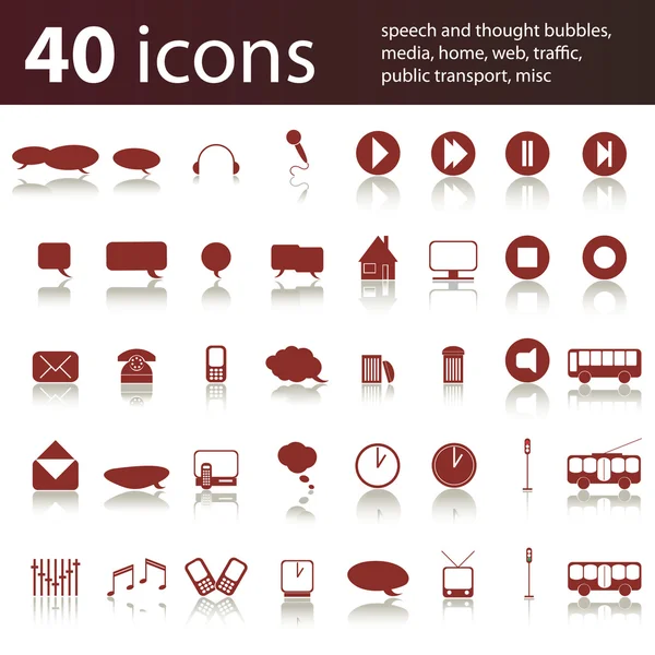 组 40 图标和设计元素 — 图库矢量图片