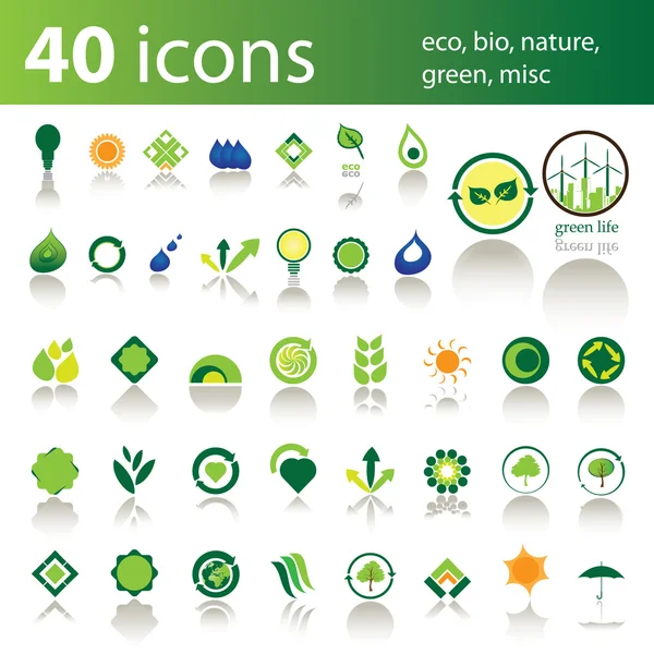 Conjunto de 40 ícones e elementos de design — Vetor de Stock