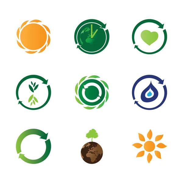 9 logo's en pictogrammen — Stockvector