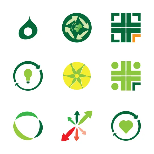 9 logo's en pictogrammen — Stockvector