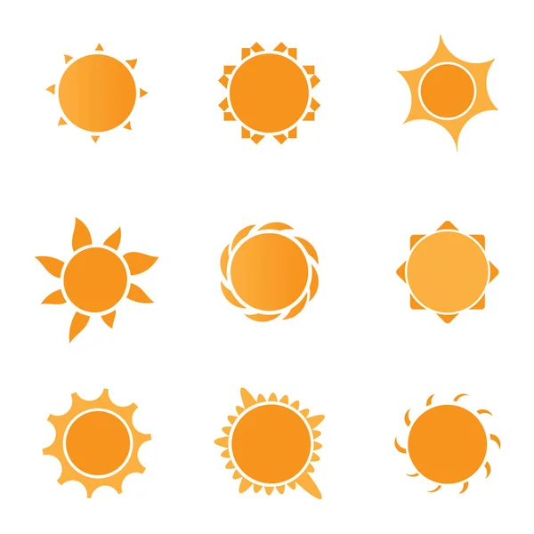 9 икон солнца — стоковый вектор