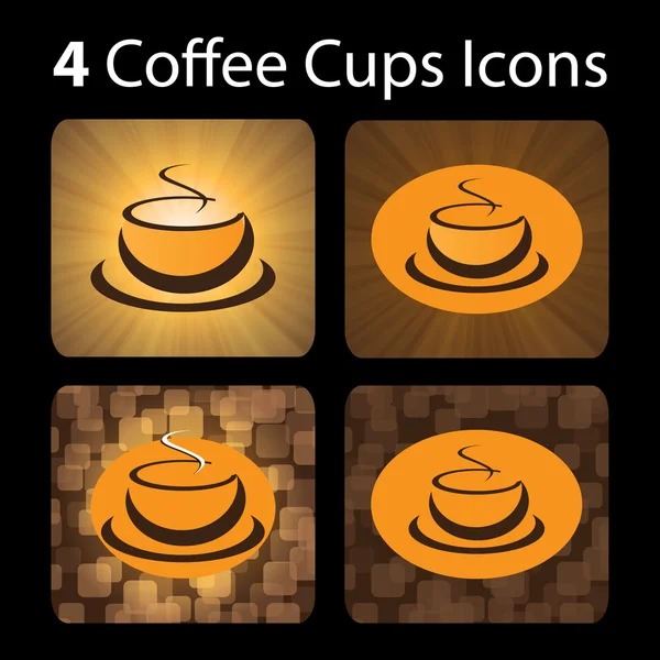 4 icone della tazza di caffè — Vettoriale Stock