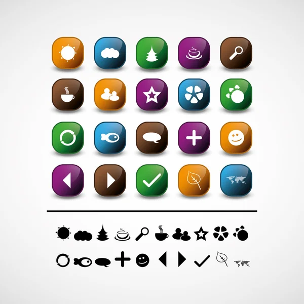 Set 20 pictogram vectoren — Stockvector