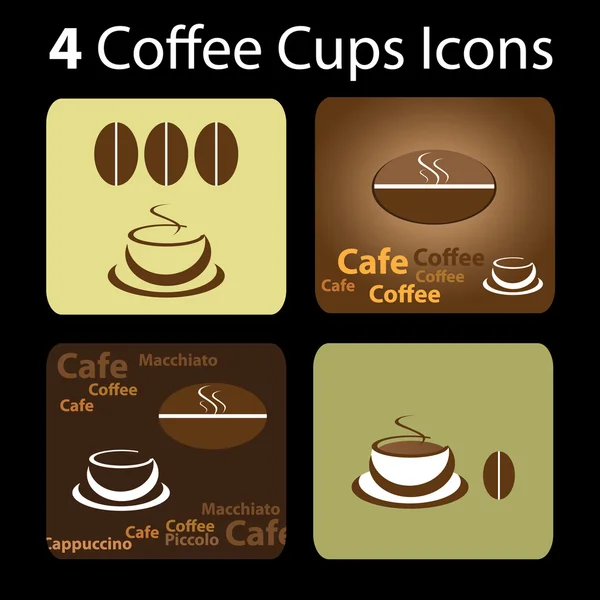 4 кофейные иконки — стоковый вектор