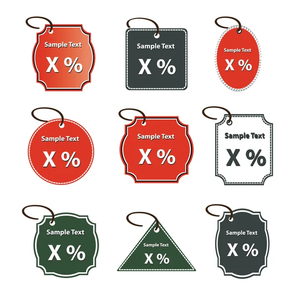 Vector illustrations of discount sale tags — Stock Vector