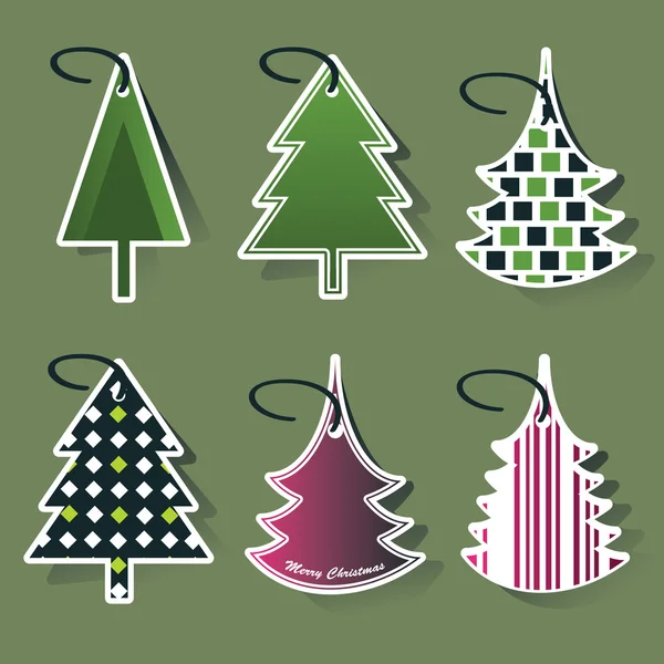 Árbol de Navidad precio etiquetas — Archivo Imágenes Vectoriales