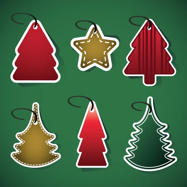 Etiquetas de preço árvore de Natal — Vetor de Stock