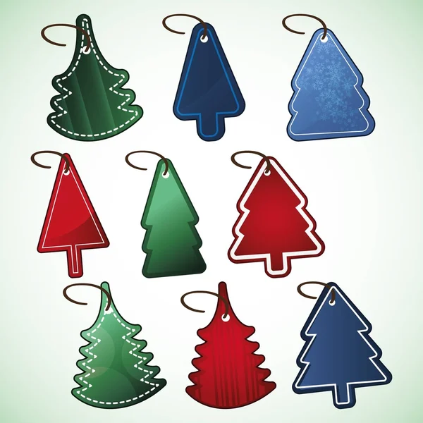 Étiquettes prix arbre de Noël — Image vectorielle