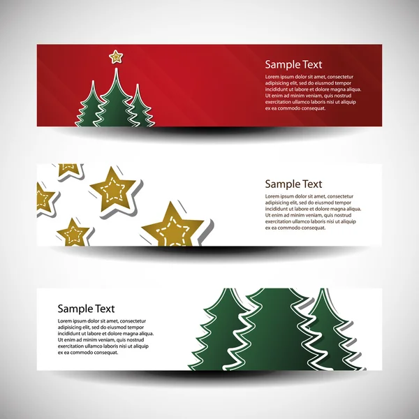 Ensemble vectoriel de Noël de trois conceptions d'en-tête — Image vectorielle