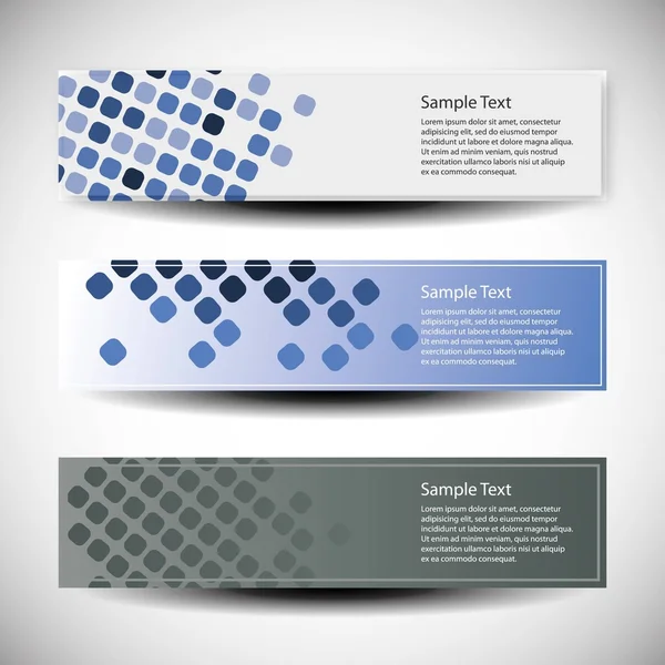 Ensemble vectoriel de trois conceptions de bannières — Image vectorielle