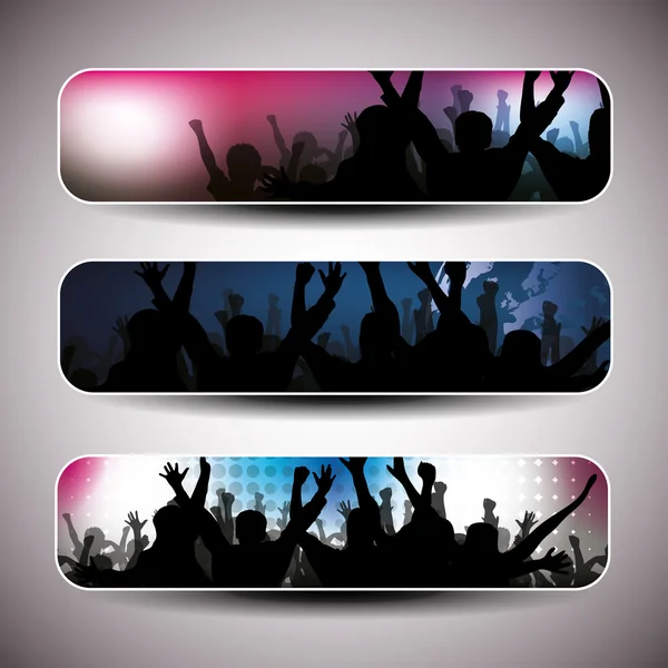 Colorful party banner set - vector illustration — Stock Vector