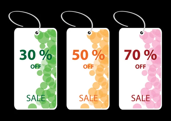 Vector illustration of discount sale tags — Stock Vector