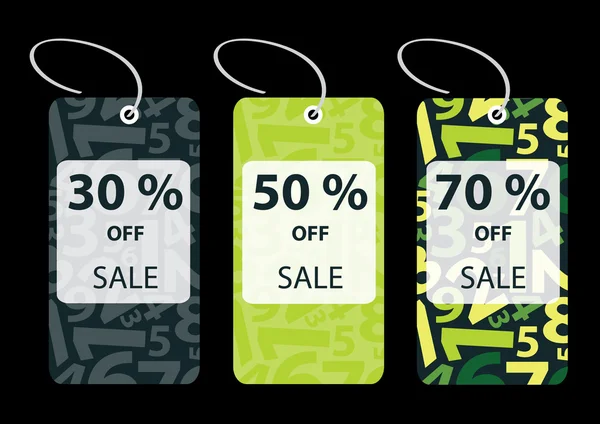 Vector illustration of discount sale tags — Stock Vector
