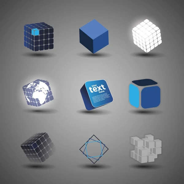Collection De Dessins De Cube — Image vectorielle