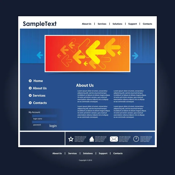 Abstrakte Business-Website-Design-Vorlagenvektor — Stockvektor