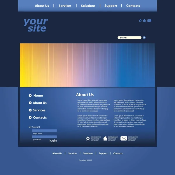 Vector de plantilla de diseño de sitio web de negocio abstracto — Archivo Imágenes Vectoriales