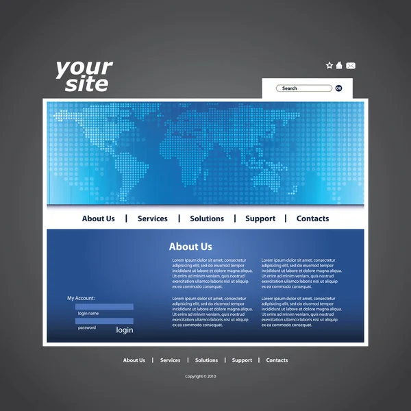 Website-Vorlagenvektor — Stockvektor