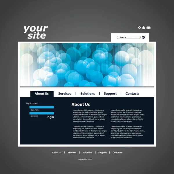 Abstract business website design template vector — Stock Vector