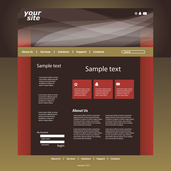 Вектор шаблона сайта
