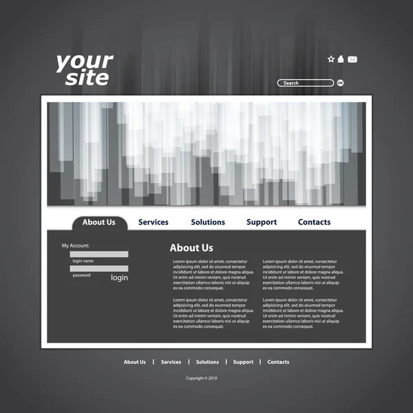 Vector de plantilla de diseño de sitio web de negocio abstracto — Archivo Imágenes Vectoriales