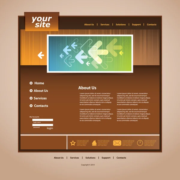 Modèle abstrait de conception de site Web d'entreprise vecteur — Image vectorielle