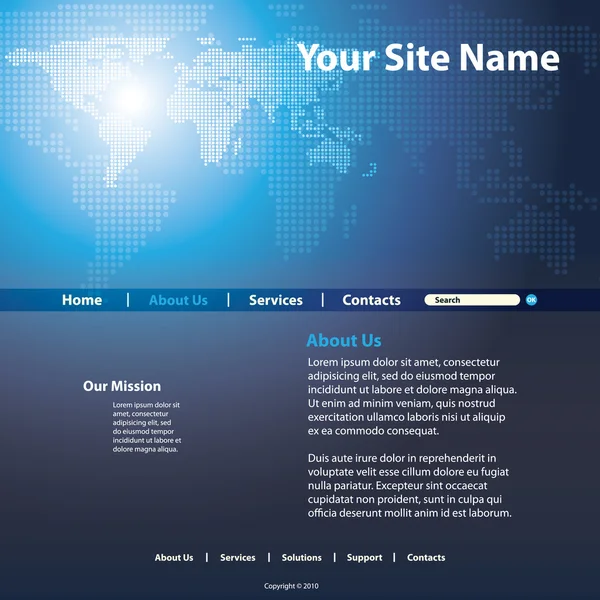 Vettore modello sito web — Vettoriale Stock
