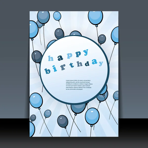 Volantino di compleanno o design della copertina — Vettoriale Stock