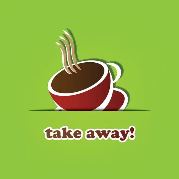 Neem mee! -koffie beker pictogram — Stockvector