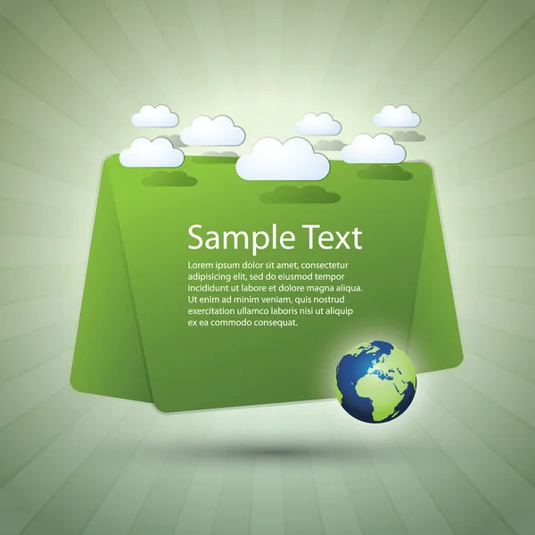 Groene eco tekstballon — Stockvector
