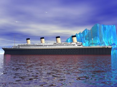 Titanic and sky clipart