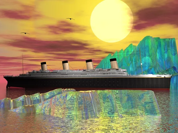 Titanic und Eisberg — Stockfoto