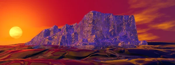 Айсберг и солнце — стоковое фото